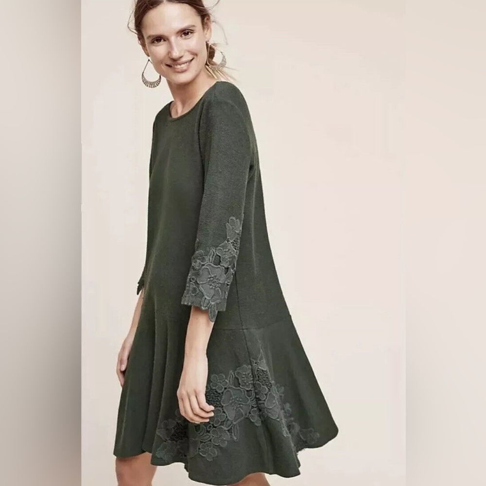 ANTHROPOLOGY/Maeve Tierra Dress Dark Green